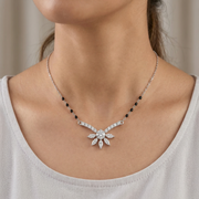 Elegant 925 Sterling Silver Classic Antique Diamond Mangalsutra